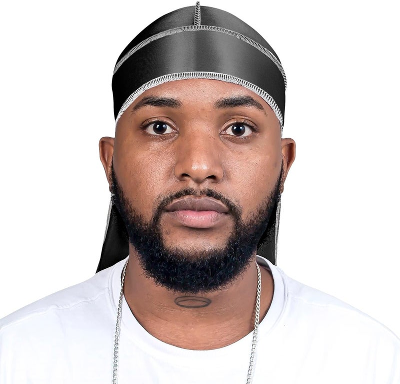 ForceWave 10 Pieces Silky Durags Long Tail for Women Men Satin Durag 360 Wave，Dorag, 10 Pieces - Image 2